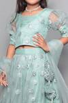 Shop Maaikid Green Net, Silk Embroidery, Sequins Lehenga Set Online at Aza Fashions Shop_Maaikid_Green Net, Silk Embroidery, Sequins Lehenga Set _Online_at_Aza_Fashions