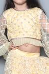 Buy_Maaikid_Yellow Net, Silk Embroidery, Sequins Lehenga Set _Online_at_Aza_Fashions