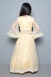 Shop_Maaikid_Yellow Net, Silk Embroidery, Sequins Lehenga Set _at_Aza_Fashions