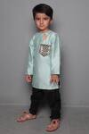 Buy_Maaikid_Green Chanderi, Cotton Sequins Kurta Set _at_Aza_Fashions