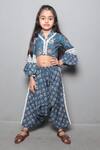 Buy_Maaikid_Blue Printed Dhoti Pant Set For Girls_at_Aza_Fashions