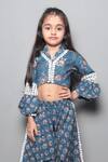 Shop_Maaikid_Blue Printed Dhoti Pant Set For Girls_Online_at_Aza_Fashions