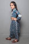 Maaikid_Blue Printed Dhoti Pant Set For Girls_Online_at_Aza_Fashions