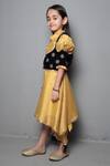 Maaikid Yellow Chanderi, Velvet Embroidery Dress With Jacket Online at Aza Fashions Maaikid_Yellow Chanderi, Velvet Embroidery Dress With Jacket _Online_at_Aza_Fashions