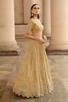 Shop_JAYANTI REDDY_Yellow Raw Silk Round Embroidered Bridal Lehenga Set _at_Aza_Fashions