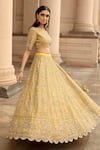 JAYANTI REDDY_Yellow Raw Silk Round Embroidered Bridal Lehenga Set _Online_at_Aza_Fashions