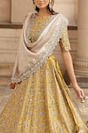 Shop_JAYANTI REDDY_Yellow Raw Silk Round Embroidered Bridal Lehenga Set _Online_at_Aza_Fashions