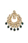 Shop_MINAKI_Green Stones Kundan Embellished Chandbalis _at_Aza_Fashions