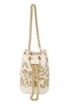 Shop_The Leather Garden_Ivory Holly Leather Mini Bucket Bag_at_Aza_Fashions