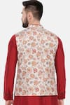 Shop_Mayank Modi - Men_Grey Muslin Print Floral Nehru Jacket _at_Aza_Fashions