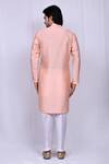 Shop_Arihant Rai Sinha_Peach Art Silk Plain Kite Hem Kurta And Pant Set _at_Aza_Fashions