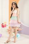 Shop_Hoity Moppet_Multi Color Tulle, Satin Layered Ruffle Dress_at_Aza_Fashions