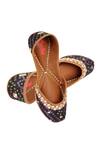 Shop_Imlee Jaipur_Black Embroidered Bandhej Pattern Juttis _at_Aza_Fashions