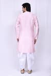Shop_Arihant Rai Sinha_Pink Art Silk Printed Geometric Asymmetric Kurta And Cowl Pant Set_at_Aza_Fashions