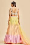 Shop Nitika Gujral Yellow Lehenga And Blouse Georgette Embroidery Sequin Plunge V Neck Ombre Set at Aza Fashions Shop_Nitika Gujral_Yellow Lehenga And Blouse Georgette Embroidery Sequin Plunge V Neck Ombre Set _at_Aza_Fashions