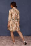 Shop_Chokhi Chorri_Beige Silk Collared Hadis Handwoven Shirt Dress _at_Aza_Fashions