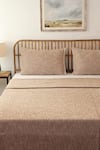 Shop_House This_Brown 100% Cotton Vindhya Textured Pattern Bedcover _at_Aza_Fashions