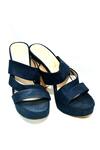 Shop_Foot Fuel_Blue Suede Maali Round Toe Block Heels_at_Aza_Fashions