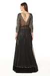 Rabani & Rakha_Black Georgette, Net Sequins, Cut Work, Adah Bodice Anarkali And Trouser Set _Online_at_Aza_Fashions