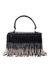 Shop_The Purple Sack_Black Embroidery Tassel Clutch _at_Aza_Fashions