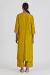 Shop_Lajjoo C_Yellow Silk Embroidered Dori Round Arshia Kurta And Pant Set _at_Aza_Fashions