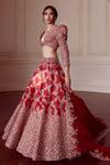 Mrunalini Rao_Pink Silk, Organza Zari, Cherry Blossom Neya Bridal Lehenga With Blouse _Online_at_Aza_Fashions