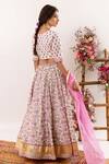 Shop_Rivaaj Clothing_Purple Floret Print Lehenga Set _at_Aza_Fashions