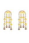 Buy_Esme by Aashna Dalmia_Yellow Swarovski Hanging Earrings _at_Aza_Fashions