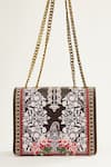 Shop_The Garnish Company_Brown Anzo Japanese Floral Print Sling Bag _at_Aza_Fashions