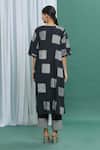 Shop_BANANA labs_Black Cotton Printed Geometric Round Handblock Kurta Set _at_Aza_Fashions