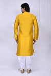 Shop_Arihant Rai Sinha_Yellow Art Silk Plain Straight Kurta And Cowl Pant Set_at_Aza_Fashions