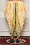 Shop_Arihant Rai Sinha_Cream Dupion Silk Swirl Panelled Pattern Cowl Pant _at_Aza_Fashions