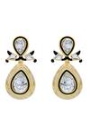 Shop Isharya Gold Plated Crystals Bling Infinity Cut Drop Earrings at Aza Fashions Shop_Isharya_Gold Plated Crystals Bling Infinity Cut Drop Earrings_at_Aza_Fashions