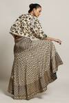 Shop_Sejal Kamdar_Ivory Gajji Silk Embellished Pipe Jacket: Open Lehenga Set For Women_at_Aza_Fashions