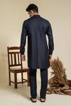 Shop_Abkasa_Blue Terry Rayon Embroidered Sequins Kurta And Trouser Set  _at_Aza_Fashions