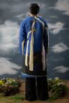 Shop_Saksham & Neharicka_Blue Silk Embroidery Abstract Print And Thread Kurta _at_Aza_Fashions