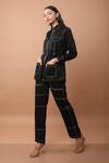 Buy_Veera Wear_Black Cotton Collared Shirt And Pant Set _at_Aza_Fashions