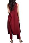 Shop_Anju Modi_Maroon Cotton Kurta Set_at_Aza_Fashions