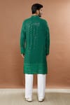 Shop_Aham-Vayam_Green Cotton Blend Embroidered Mughal Kurta Set _at_Aza_Fashions