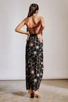 Shop_Pocket Stories_Black Crepe Printed Abstract Halter Maxi Dress  _at_Aza_Fashions