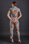 Shop_Fuga_Green Cotton Embroidery Coral Reef Cropped Blazer And Straight Pant Set _at_Aza_Fashions
