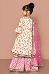 Shop_Adara Khan_Beige Cotton Printed And Embroidered Floral Anarkali Sharara Set_at_Aza_Fashions