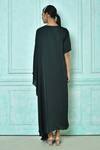 Shop_Nazaakat by Samara Singh_Green Mini Silk Shell Embellished Asymmetric Hem Kaftan_at_Aza_Fashions