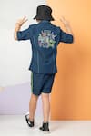 Shop_Hoity Moppet_Blue Denim Embroidered Thread Bts Theme Shirt And Shorts Set _at_Aza_Fashions
