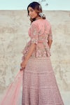 Shop Nikita Vishakha Pink Net, Mohair Metallic Thread, Embroidery, Hand Blouse And Mesh Lehenga Set at Aza Fashions Shop_Nikita Vishakha_Pink Net, Mohair Metallic Thread, Embroidery, Hand Blouse And Mesh Lehenga Set _at_Aza_Fashions