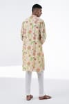 Shop_Siddhartha Bansal_Ivory Cotton Dobby Stripe Printed Flower Kurta Set  _at_Aza_Fashions