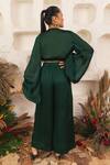 Shop House Of Fett Emerald Green Satin Cowl Co-ord Set at Aza Fashions Shop_House Of Fett_Emerald Green Satin Cowl Co-ord Set _at_Aza_Fashions