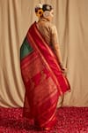 Shop_Paaprika_Green Kanjivaram Silk Handwoven Animal Pure Kalakshetra Saree _at_Aza_Fashions