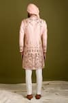 Shop_Chatenya Mittal_Pink Silk Embroidery Floral Garden Sherwani Set _at_Aza_Fashions