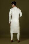 Shop_Paarsh_Ivory Linen, Satin, Cotton Embroidery Chid Asymmetric Kurta Set _at_Aza_Fashions